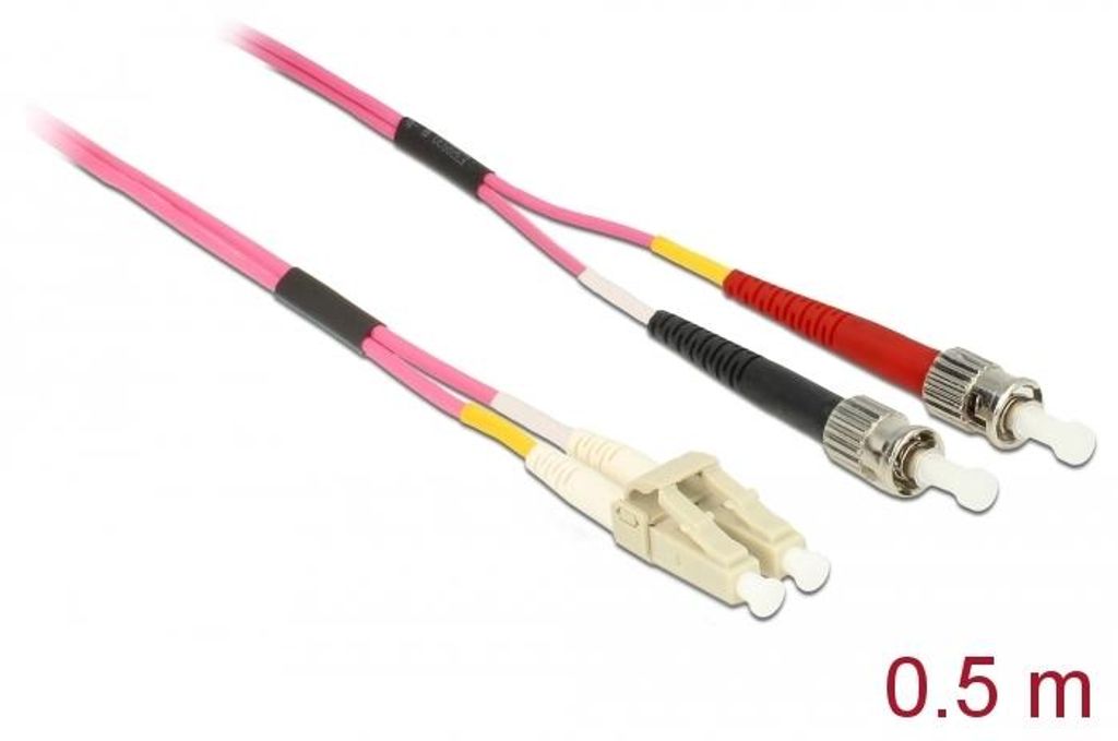 Delock Kabel LWL LC zu ST Multimode OM4 0,5 m