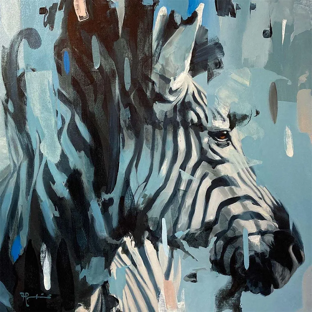 Quadro Minimal Frank Pretorius 40x40 - Tela Strisce PM6269