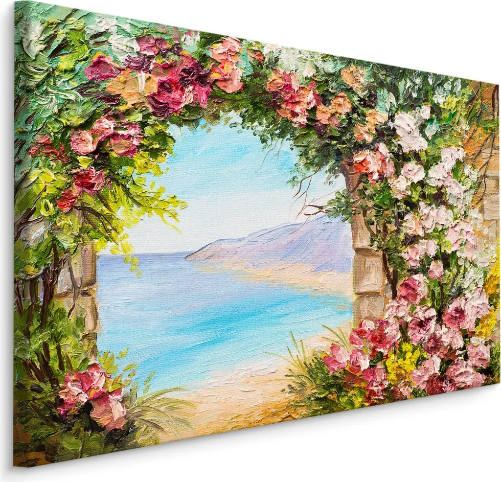 Stampa su Tela 100x70 XXL Mare Fiori | Carta da Parati d'Arte Premium