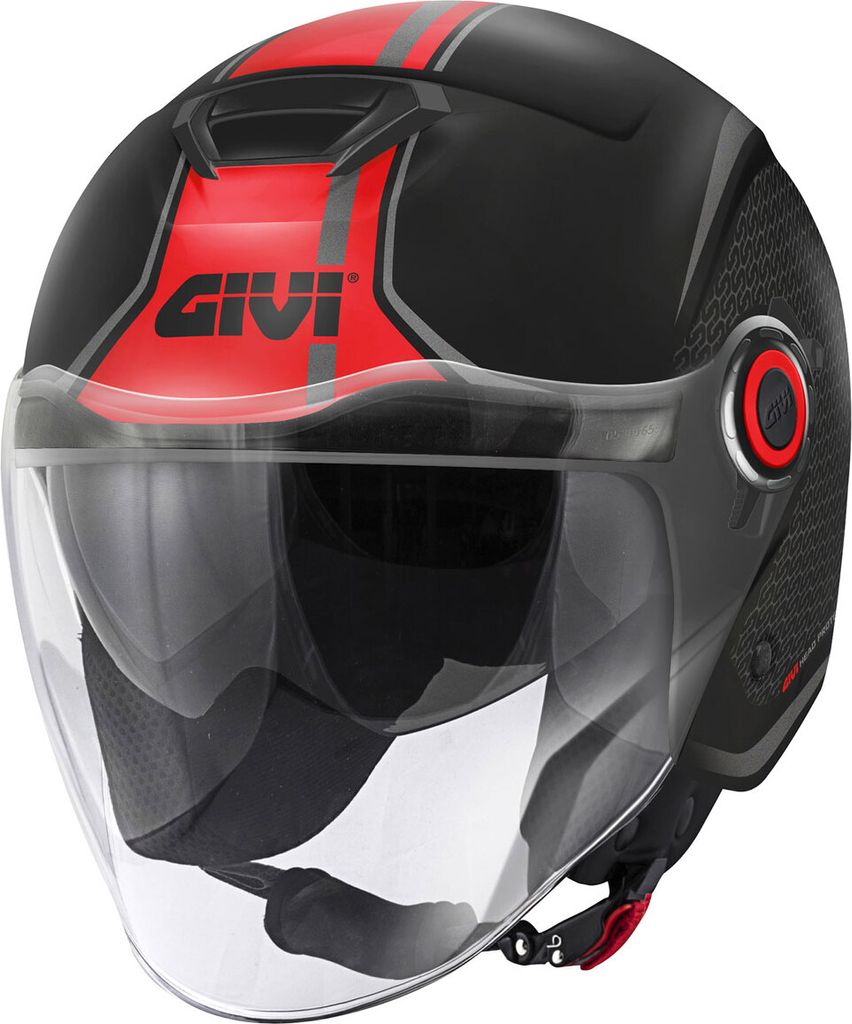 Jet Helm GIVI 12.5 Graphic Touch Matt Schwarz Rot größe M
