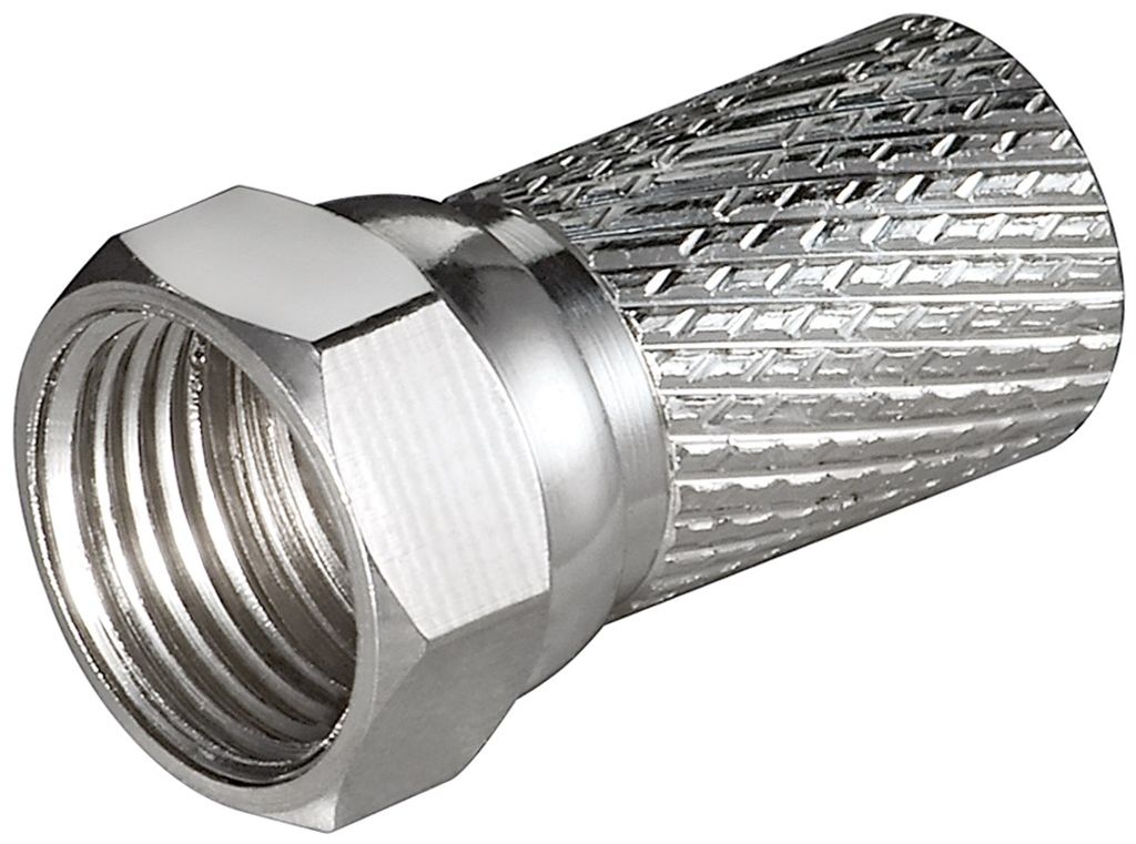 Goobay Aufdreh-F-Stecker 7,0 mm - Aufdreh-Adapter aus Kupfer mit Nickelkontakten