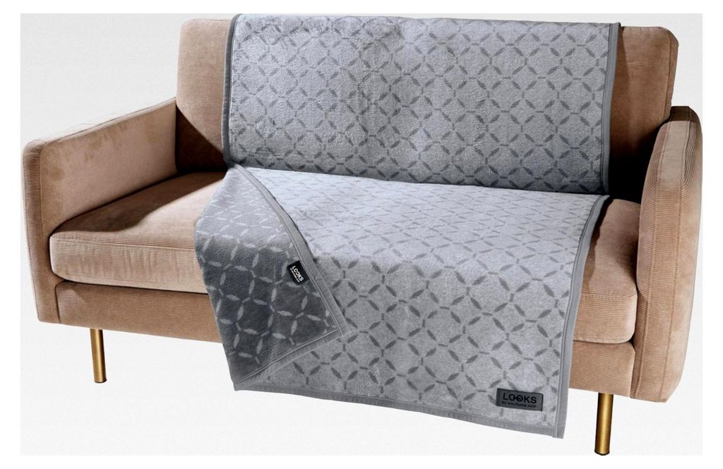 Sessel- und Sofaschoner aus Baumwollmischung in Grau, Größe 100x200 cm