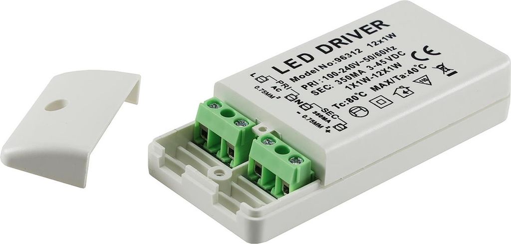 ChiliTec 20788 LED-Trafo KS-12E 12W, 3-45V= Ein 220-240V, Aus 350mA Konstantstrom