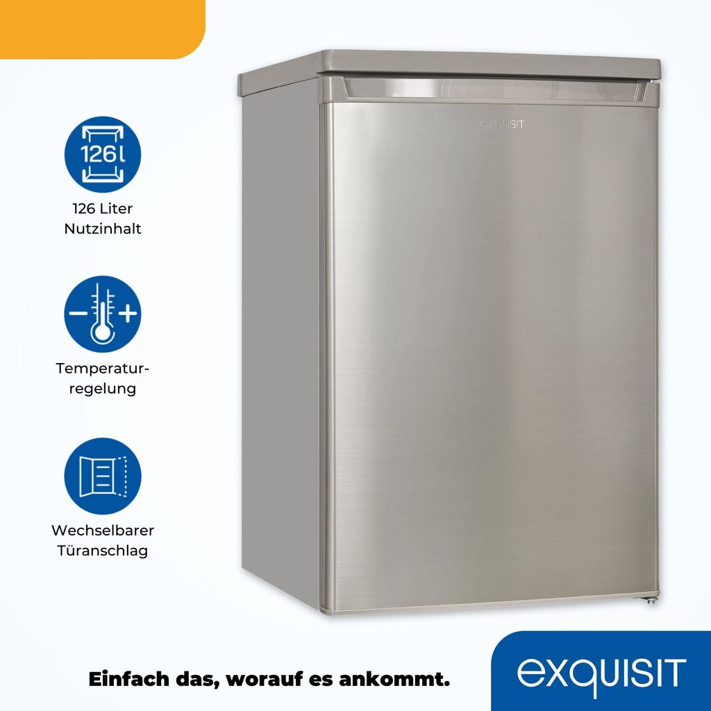 Exquisit Vollraumkühlschrank KS16-V-040D inoxlook | Produktbild 3