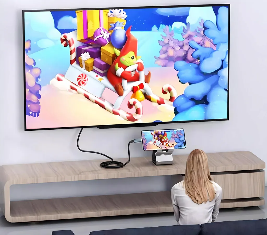 Câble USB C vers HDMI pour Connecter PC et Smartphone sur TV 4K 2M