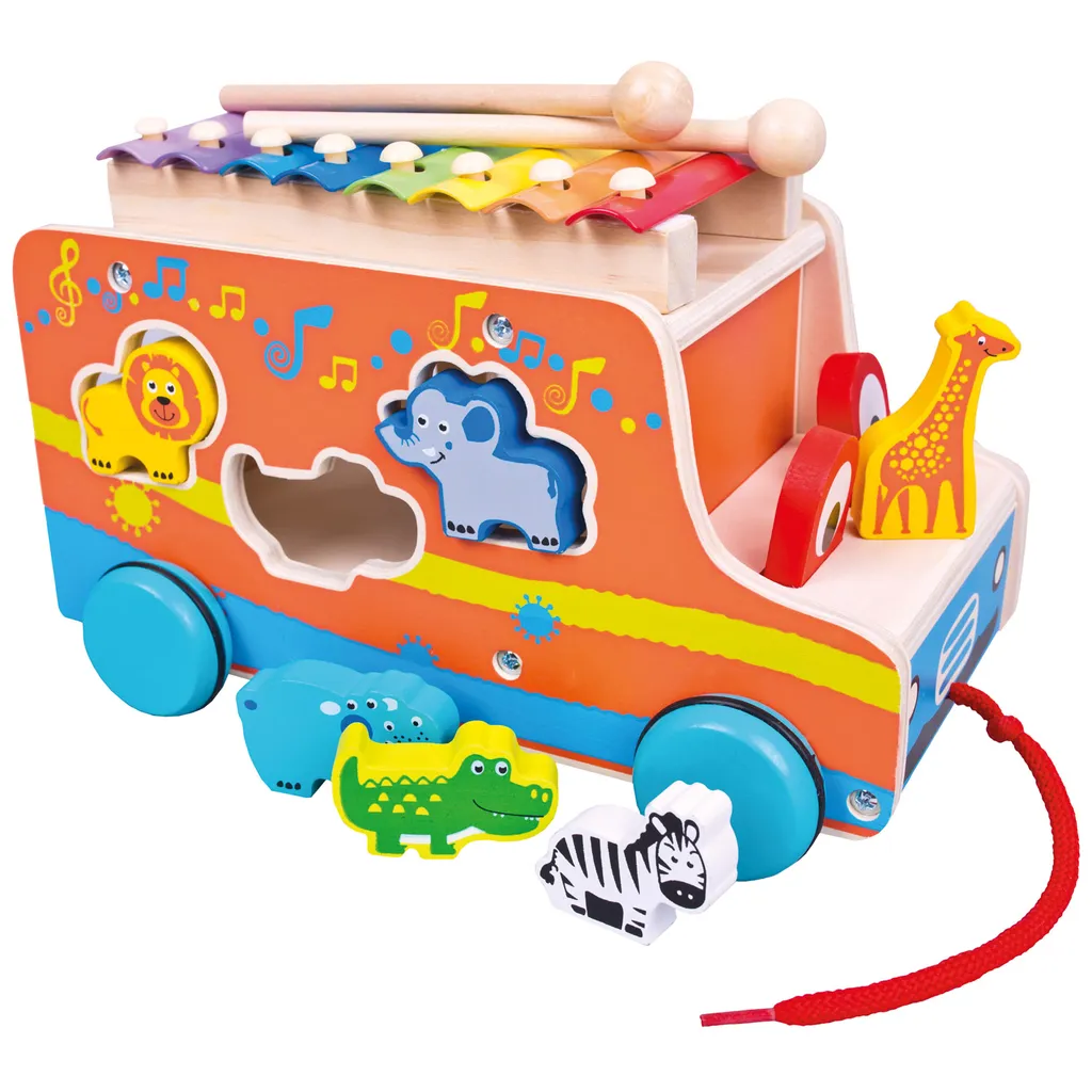 Puzzle Bino Car avec xylophone - Développer l'éveil sans écran ni piles