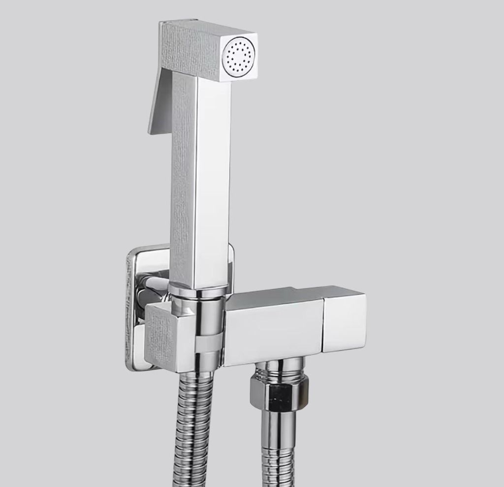 Bidetbrauseset Bidet 1jet mit Absperrventil + Brausehalter und Brauseschlauch Chrom