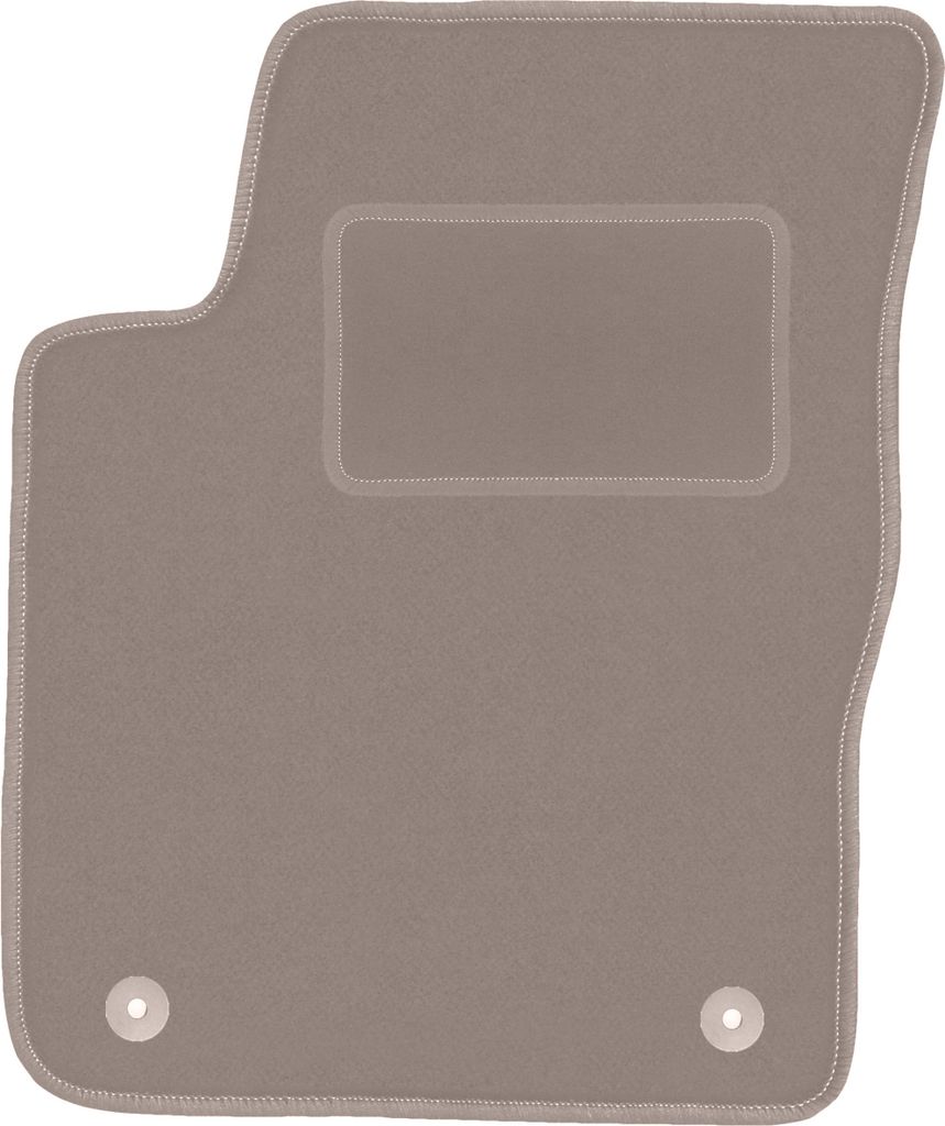 Fahrerfußmatte Velours beige passend für Hyundai i10 (2007-2013, Schrägheck) – mit Befestigungen – passgenau