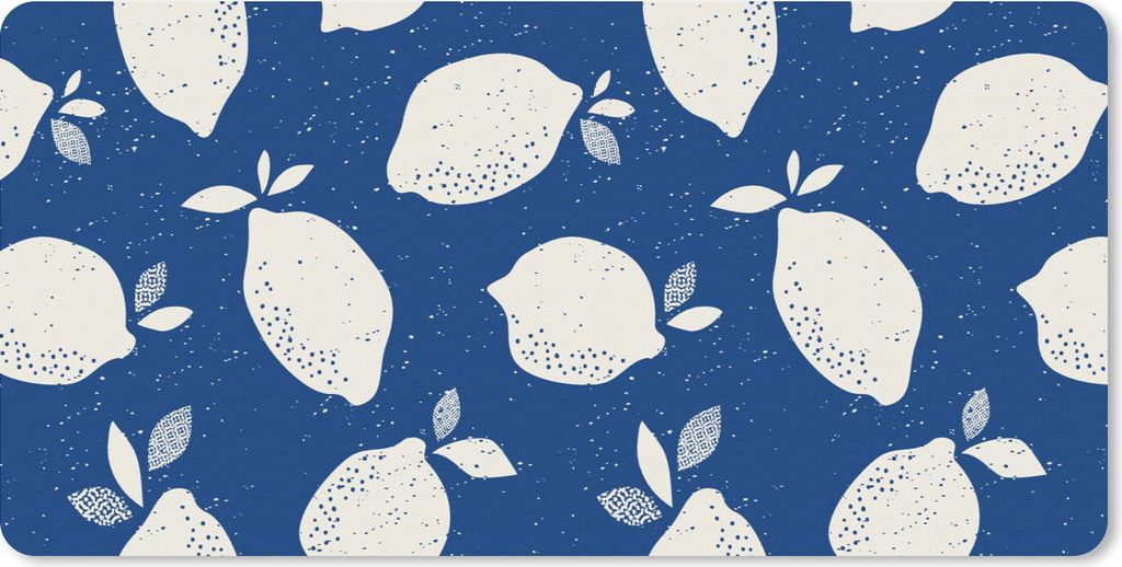 MuchoWow Mauspad Mousepad Design - Zitrone - Obst 60x30 cm - Mousepads - Maus Mat - Pad - Mausunterlage - Nachhaltig