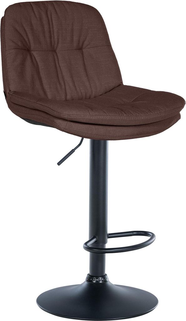 CLP Barhocker Laurel Stoff höhenverstellbar und drehbar Farbe braun Material Gestell Metall matt schwarz