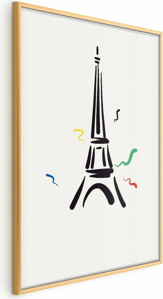 Posterpapier Poster - Black Illustration of the Eiffel Tower on a Light Background 21x30 cm Abstrakt i-B-10059-ao-a