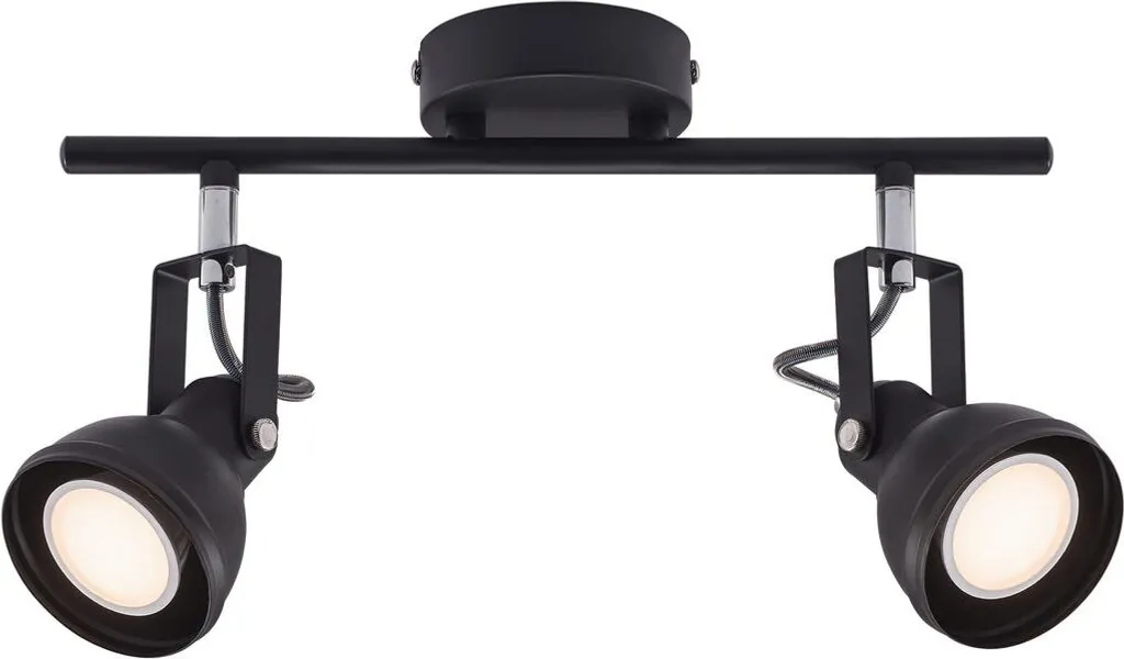Nordlux Aslak Spot 2 Bras Noir 45730103 - Luminaire Scandinave Orientable