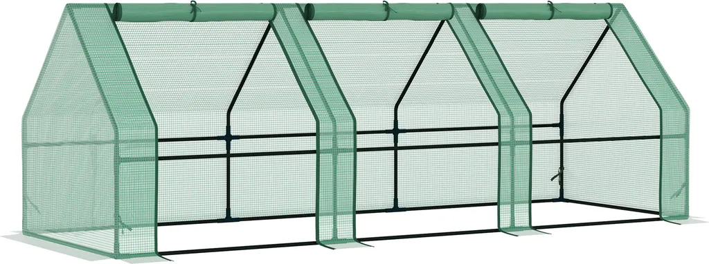 Mini serre tunnel anti-UV 140g avec 3 fenêtres zippées enroulables