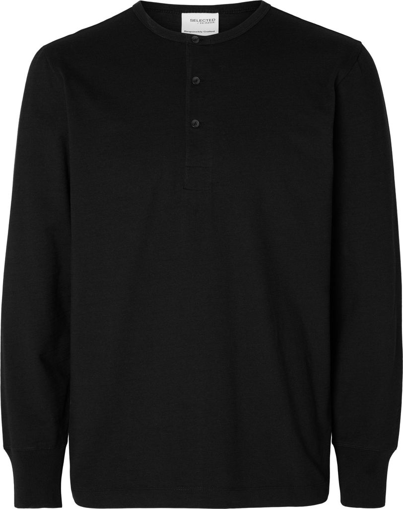 SELECTED HOMME Einfarbiges Longsleeve mit Knopfleiste Langarm Shirt Größe: S