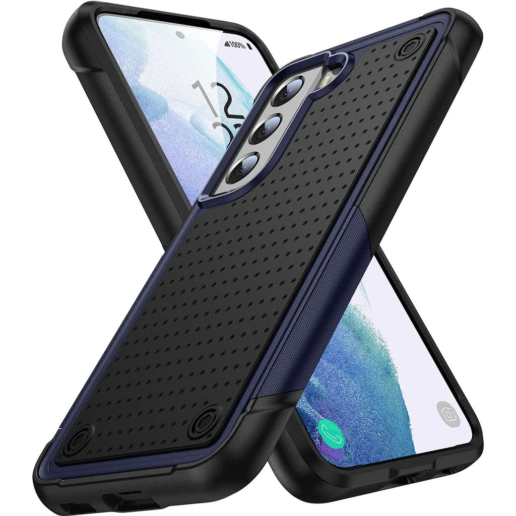 Custodia Samsung Galaxy S21 5G Design Militare - Blu Notte e Nero