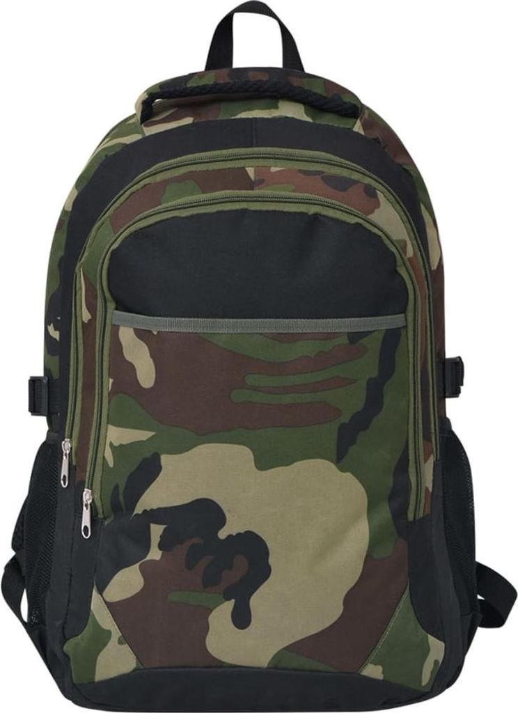 vidaXL Schulrucksack 40 L Schwarz und Tarnfarbe Produktbild 