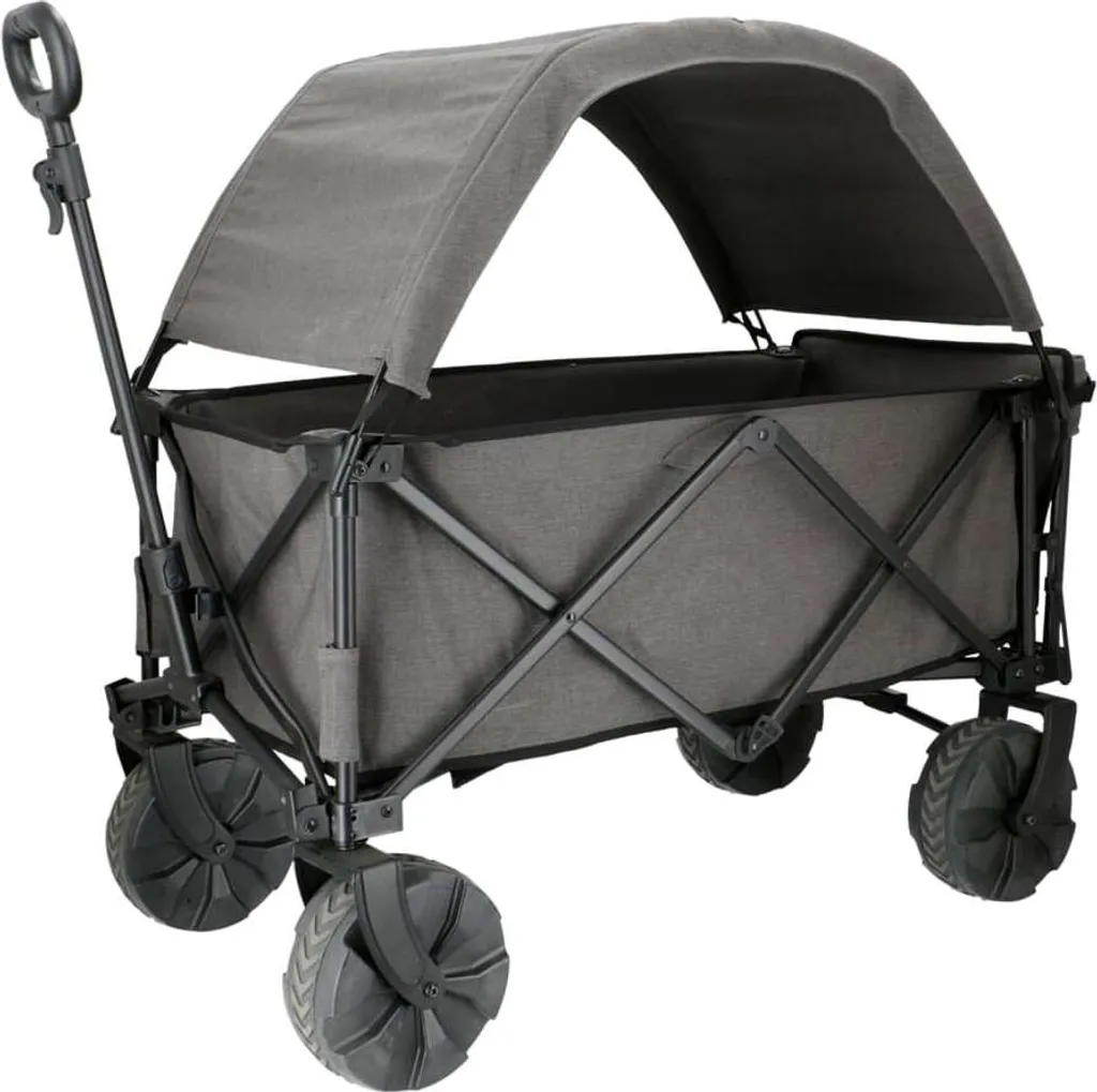 Chariot de plage Travellife Burano gris avec toit pare-soleil amovible