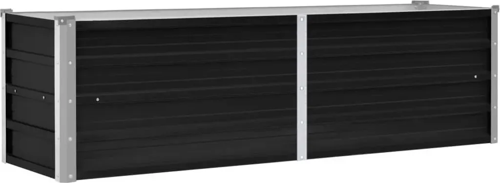 Bac à fleurs rectangulaire anthracite 160 cm potager en acier gris