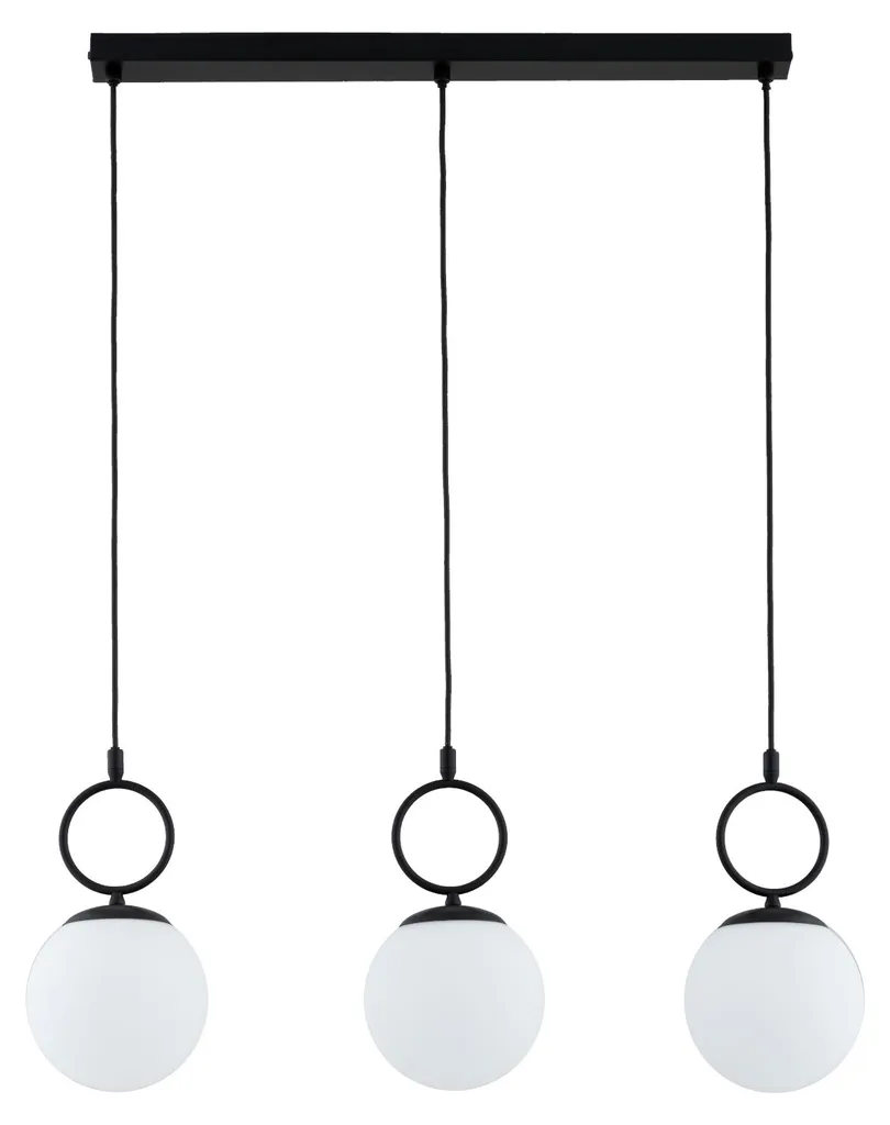 Suspension sphérique SITRO noire 3xE14 Alfa en métal de 95x15x72 cm