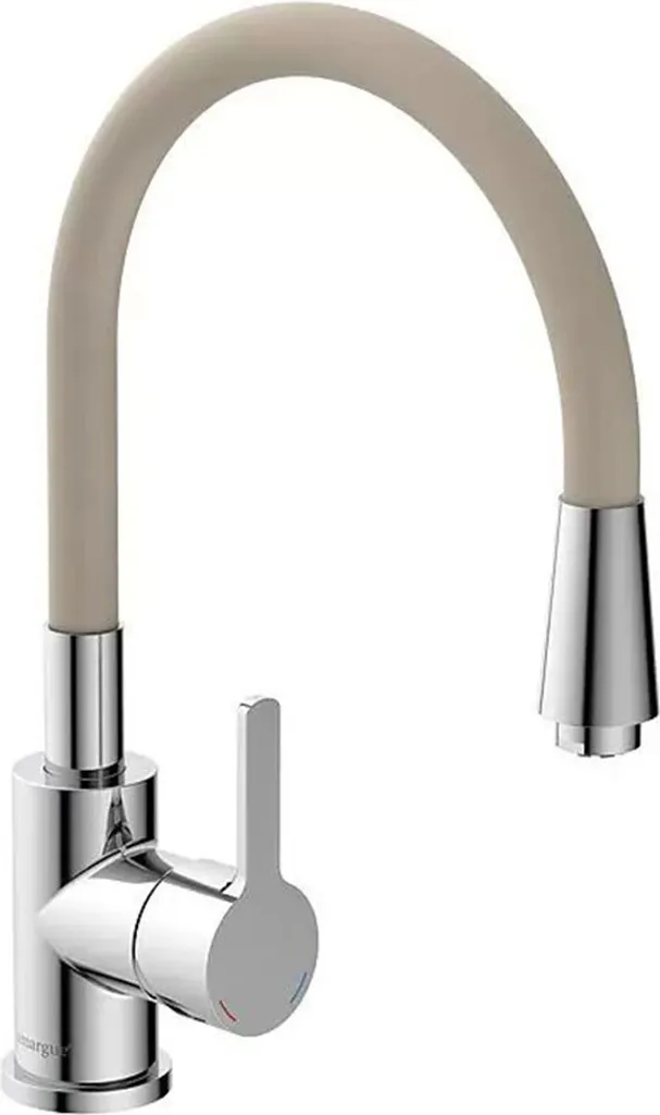 Miscelatore per lavello Flexo, bocca girevole a 360°, beige lucido