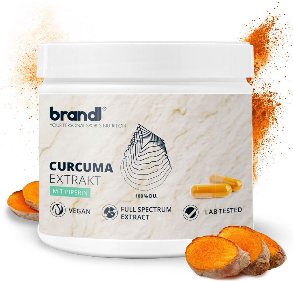 brandl® Curcuma Extrakt Kapseln mit Curcumin & Piperin | Vegan