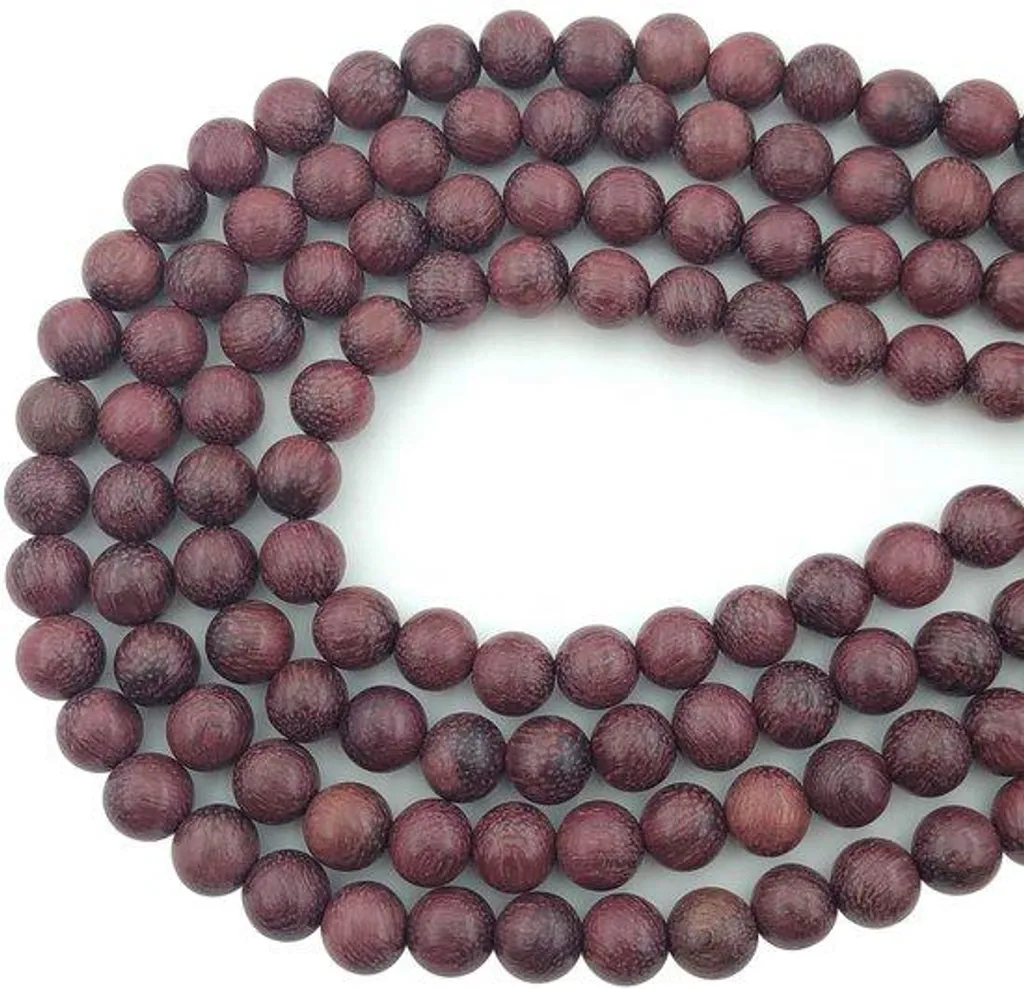 Perles en palissandre poli 8mm bois précieux pour bijoux élégants DIY