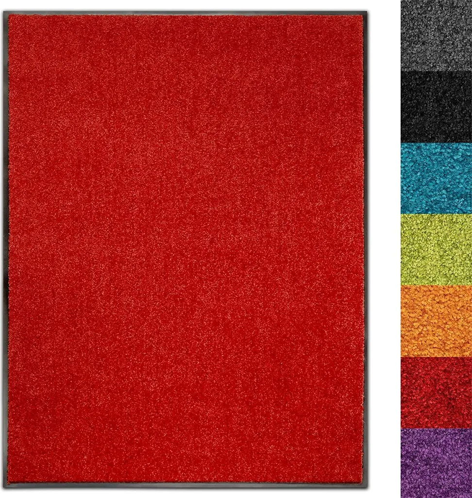 Tapis Use&Wash rouge 200x200 cm : stop salissures et sols glissants !