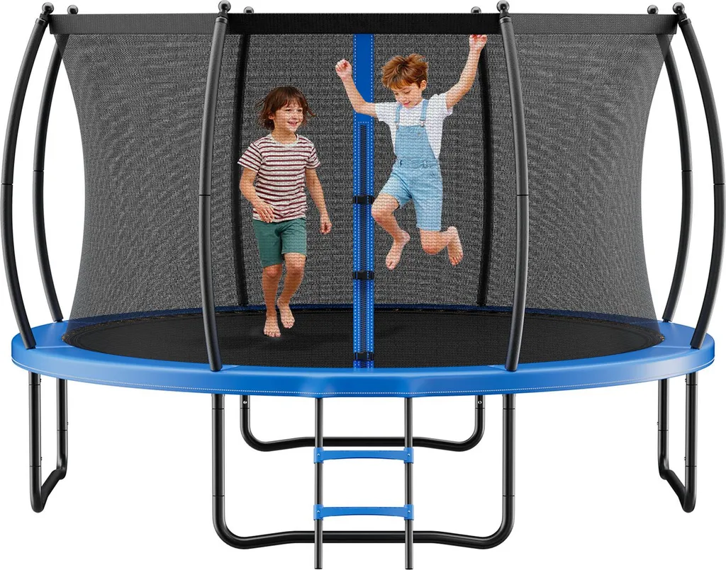 Trampoline VEVOR 427x427 cm avec filet de sécurité et tapis rembourré