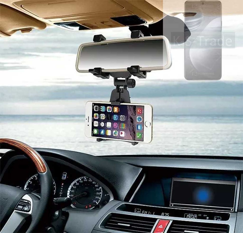 K-S-Trade Smartphone Halterung kompatibel mit Cubot X50 Rückspiegel Halterung schwarz Auto Halterung KFZ Halter