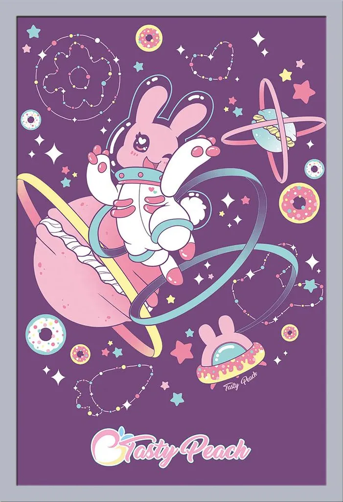 Poster Tasty Peach Chirii con Cornice Shinsuke Maxi Argento 61x91.5