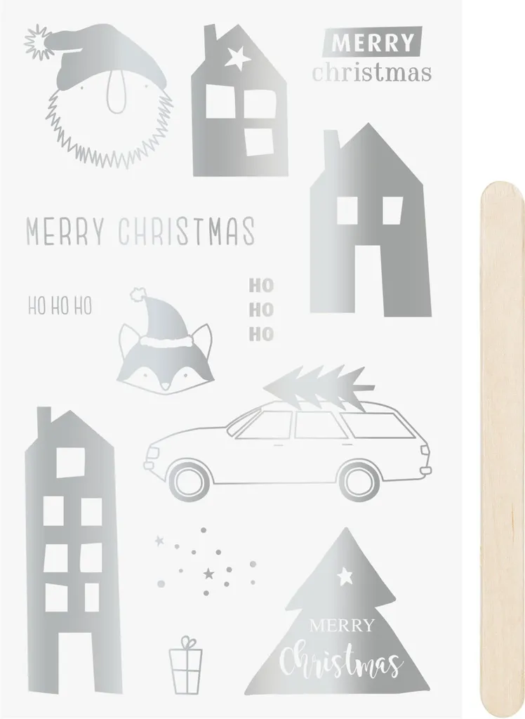 Transferts Noël Argent Heyda 203780953 Décoration Sans Colle Fine