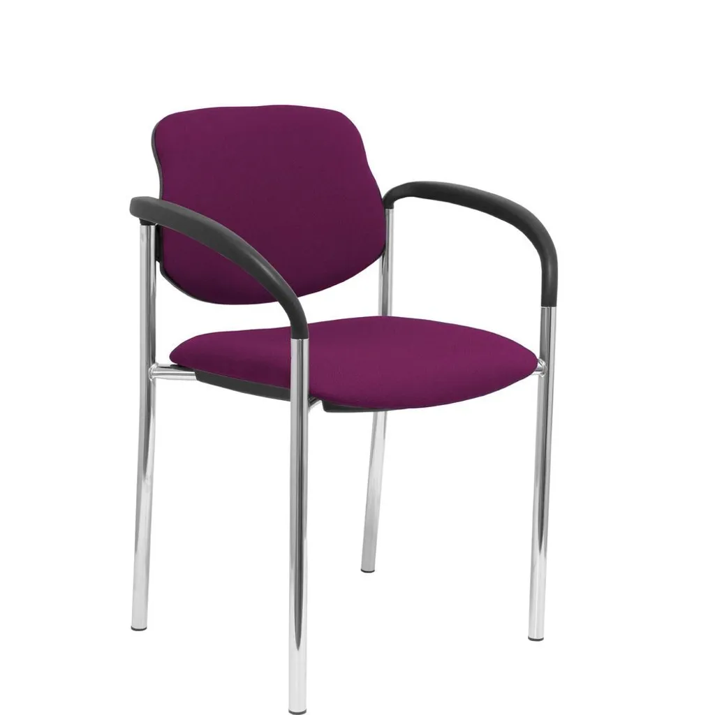 Chaise fixe Villalgordo Bali violette avec structure en chrome et accoudoirs