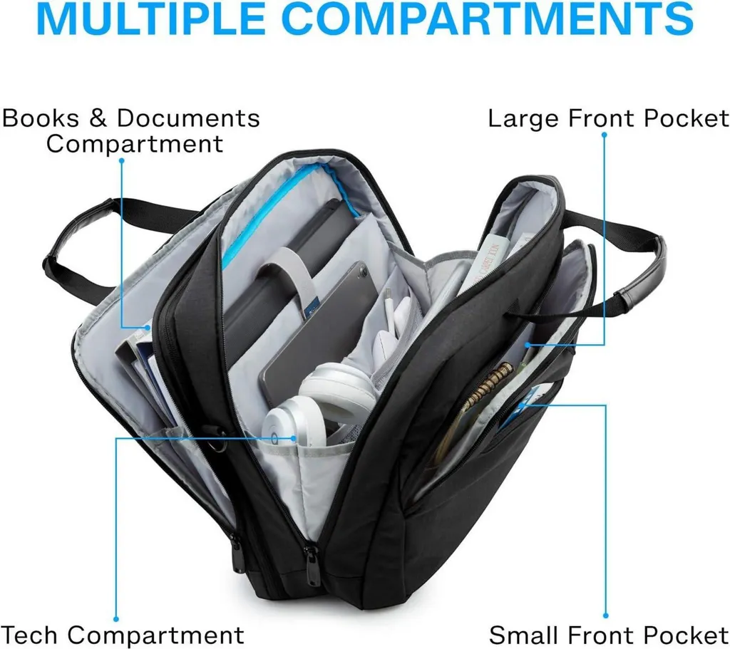 Mallette PC 17,3 pouces extensible noire avec compartiment sécurisé TSA - 2