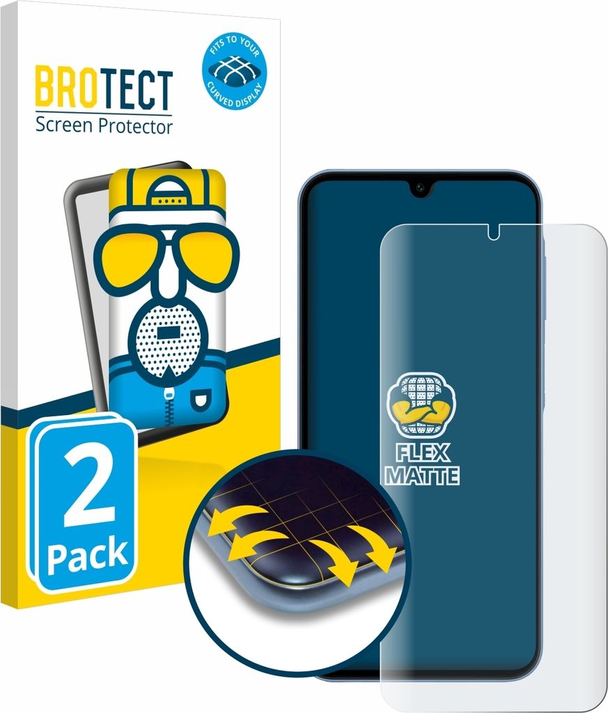 2x BROTECT Fullscreen Schutzfolie für Samsung Galaxy A15 5G Displayschutz Folie Fullcover Matt Entspiegelungsfolie