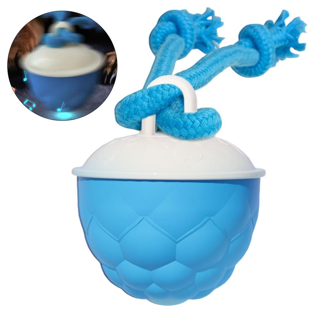 Hundespielzeug Ball,Smart Rolling Pet,Interaktiver Spielball für hunde Elektrisch,Mit Nylon Seil und USB Wiederaufladbarer,Hunde Intelligenzspielzeug