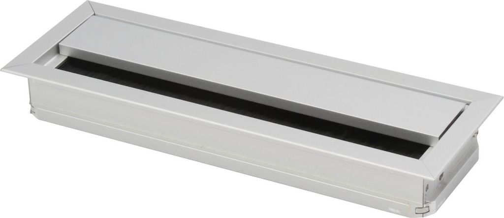 Kabeldurchgang eckig Kabeldurchlass mit Schutzbürste, 120x70x25mm, Alu eloxiert