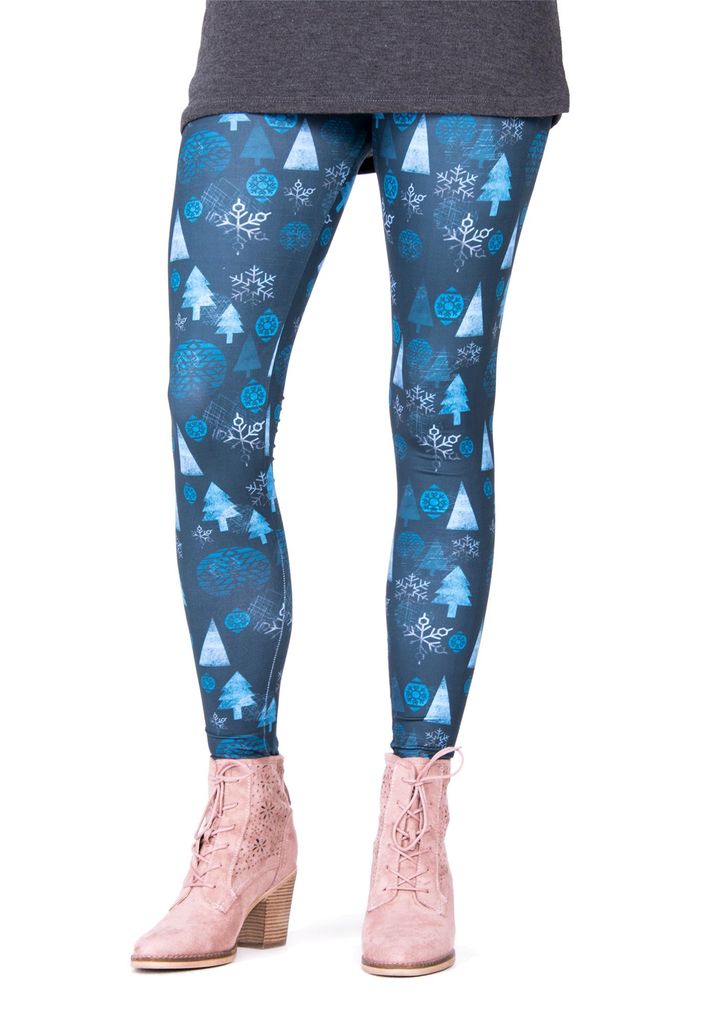cosey- Christmas Line Leggings- X-Mas Print (Einheitsgröße) - Design Winter Symbols A08