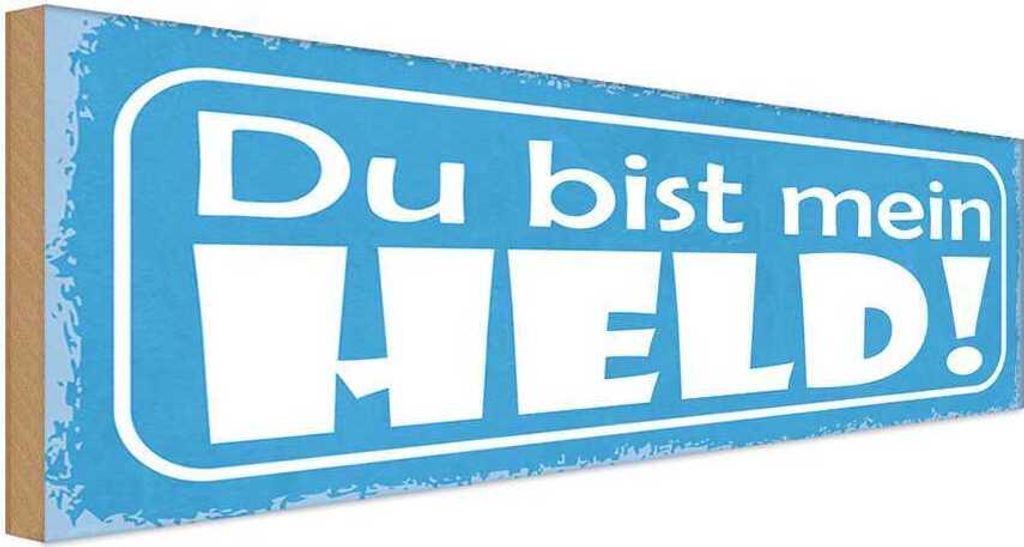 vianmo Holzschild 10x27 cm du bist mein Held Spruch Zitat