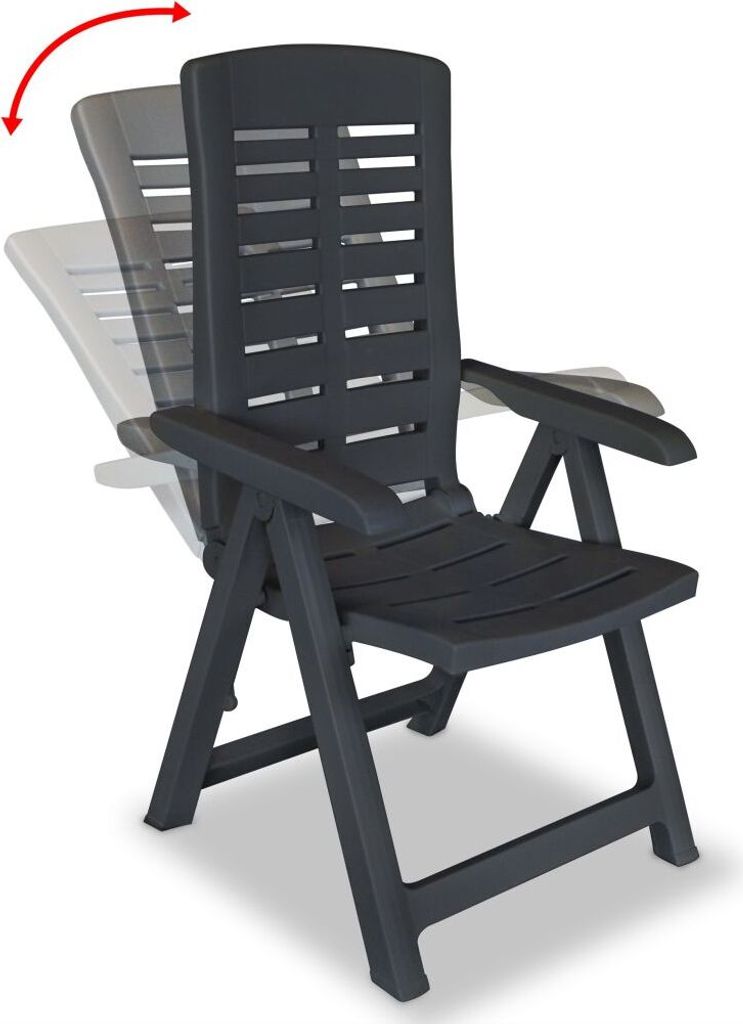 vidaXL Sedie da giardino regolabili 2 pz. Plastica Immagine del prodotto 