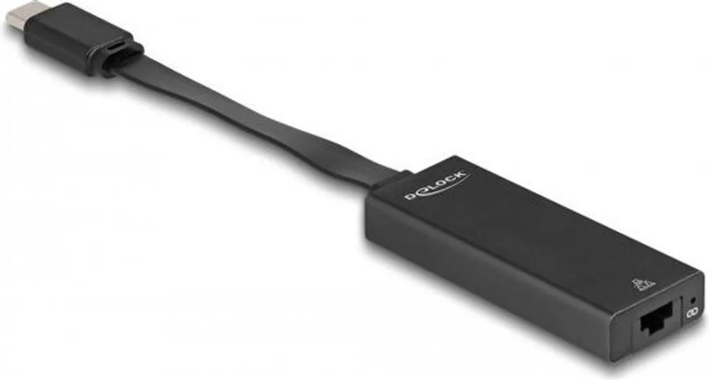 Delock 66246 USB-C Gigabit Ethernet Slim - Adattatore Lan Nero
