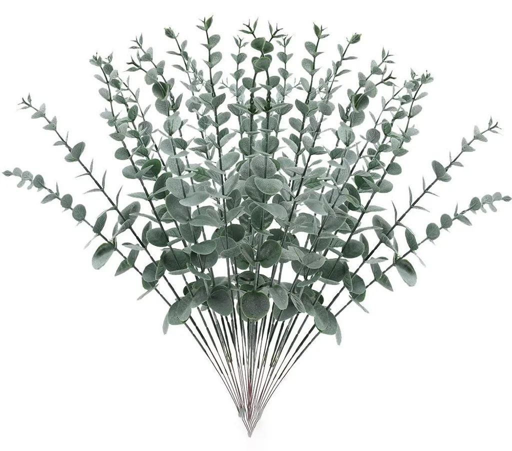 Feuillage d'eucalyptus artificiel en lot de 40 tiges pour décoration