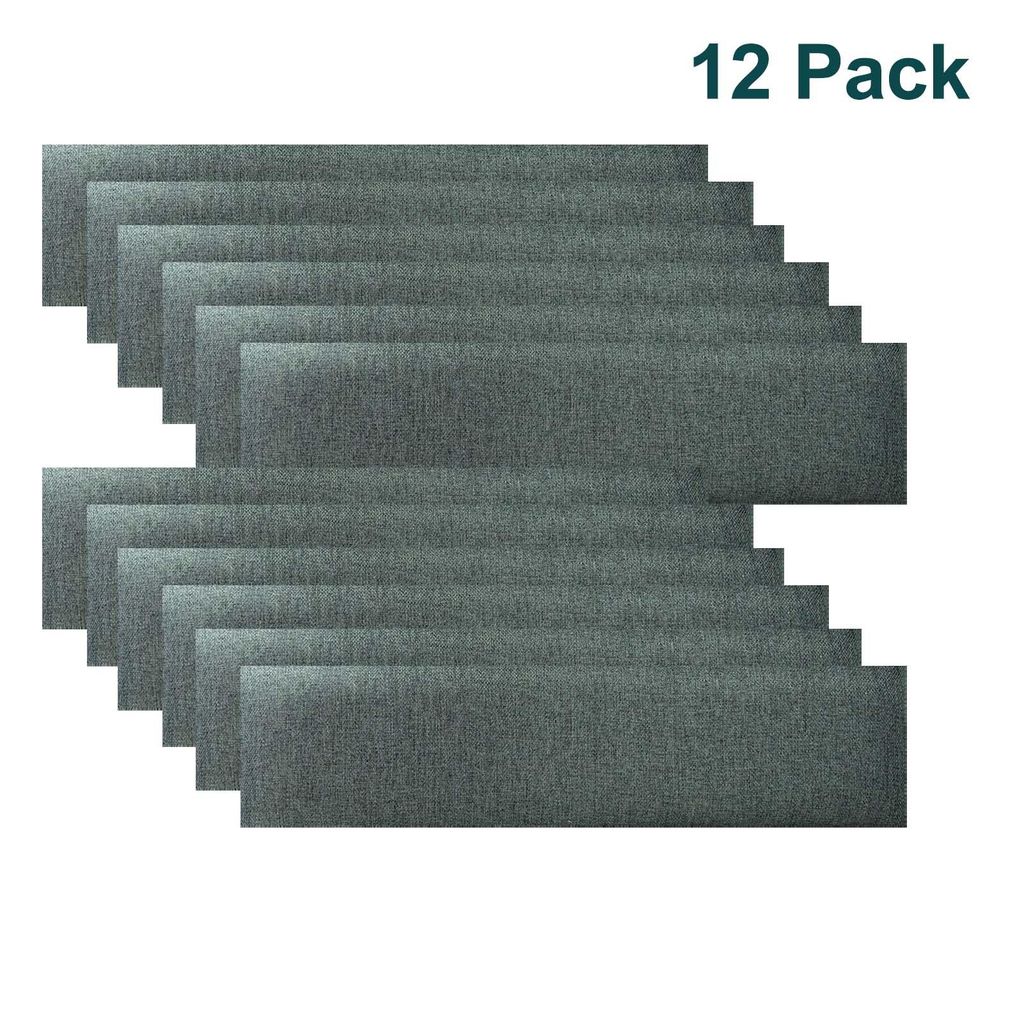12er Set YALION 3D PolyurethanWandpaneele 15×60 cm–Komfortabel&Pflegeleicht mit Leinenstoff,Gepolsterte PolyurethanWandverkleidung für DIY, Dun...