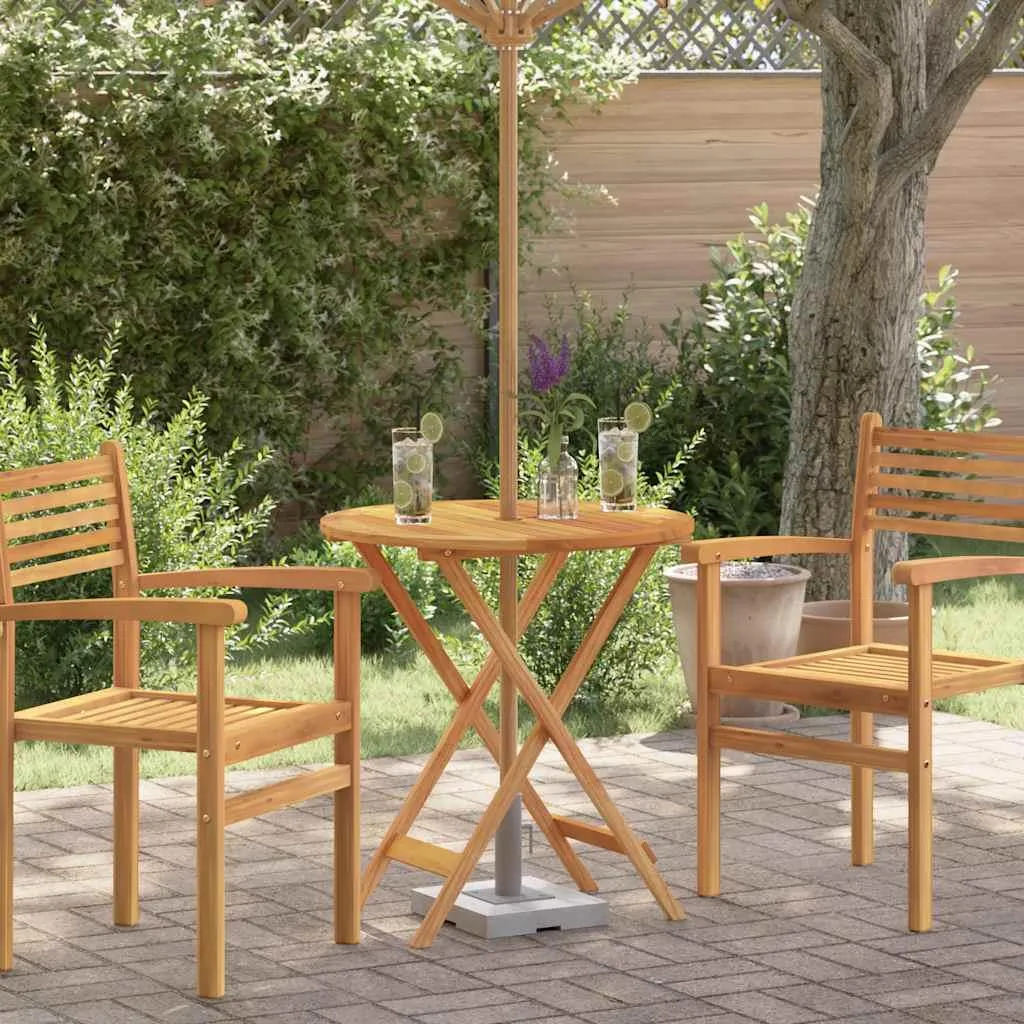 vidaXL Tavolo da giardino pieghevole Ø60x75 cm in legno massiccio di eucalipto