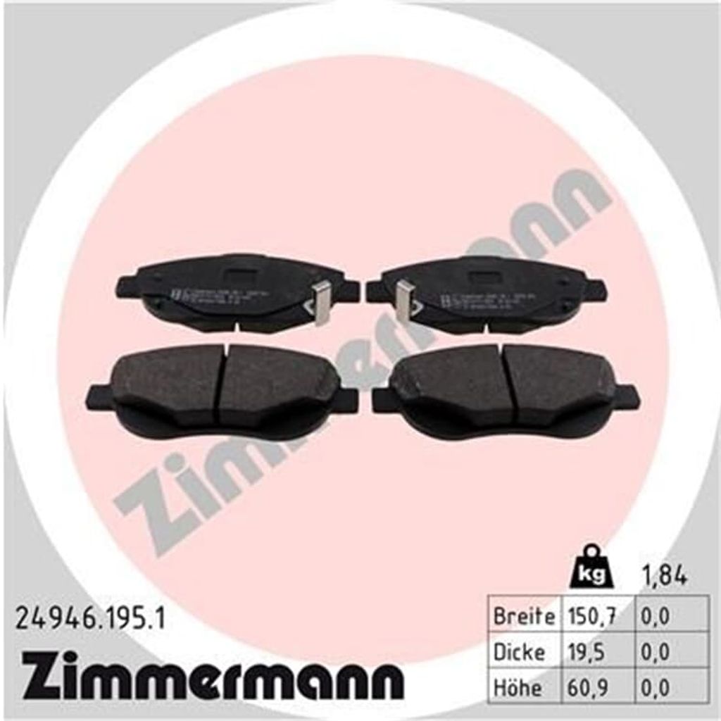 ZIMMERMANN Bremsbelagsatz, Sch für