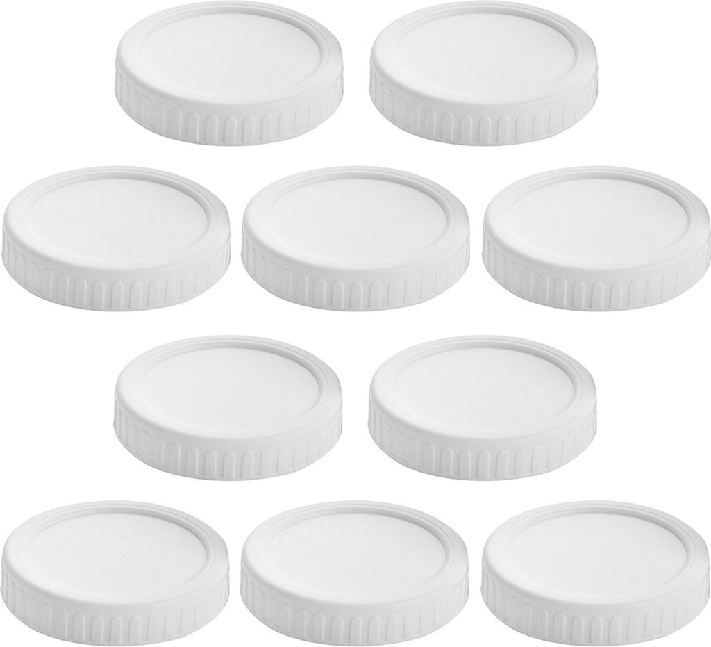 10 Stück 86 mm Weithalsdeckel für Gläser, luftdicht, lebensmittelecht, BPA-frei, robust, auslaufsicher, bunt, universell, rund, für Tassen und ...