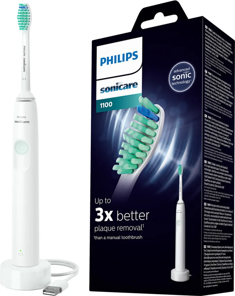Brosse à dents électrique Philips 1100 Series sonique pour dents saines