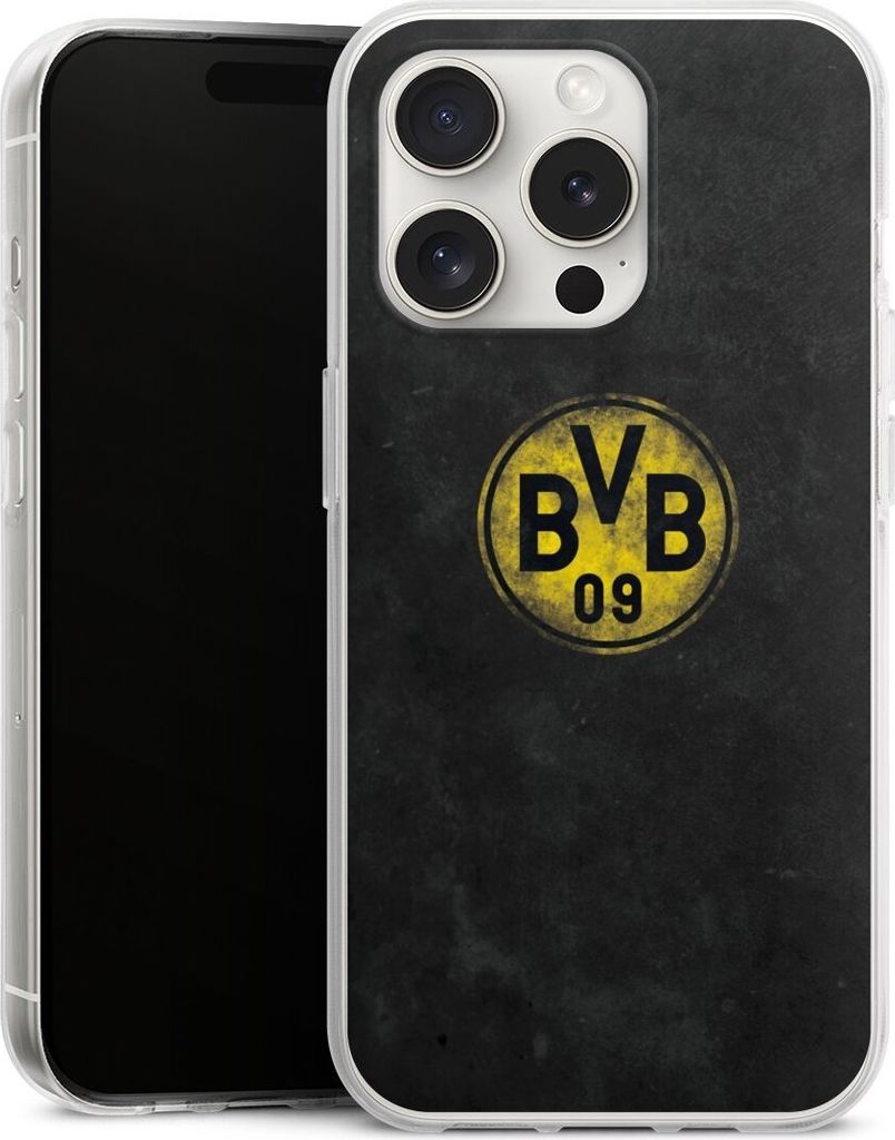 DeinDesign Handyhülle für Apple iPhone 15 Pro Silikon Hülle Case Smartphone Schutzhülle BVB Borussia Dortmund Fanartikel