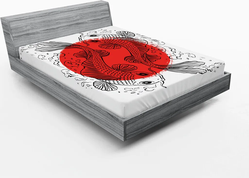 Lenzuolo con Angoli ABAKUHAUS Carpe Koi 180x200 cm - Design Zen Giapponese