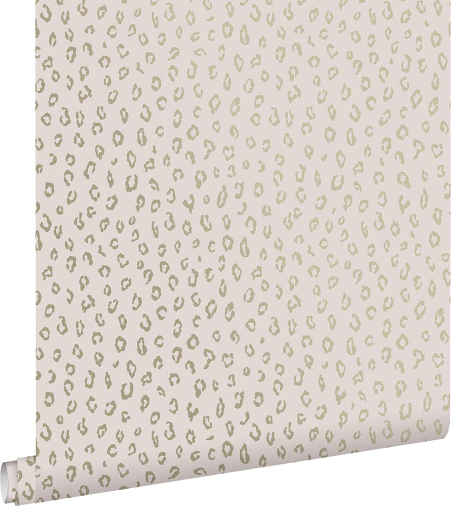 ESTAhome Tapete Leopardenmuster Hellrosa und Gold 53 cm x 10.05 m
