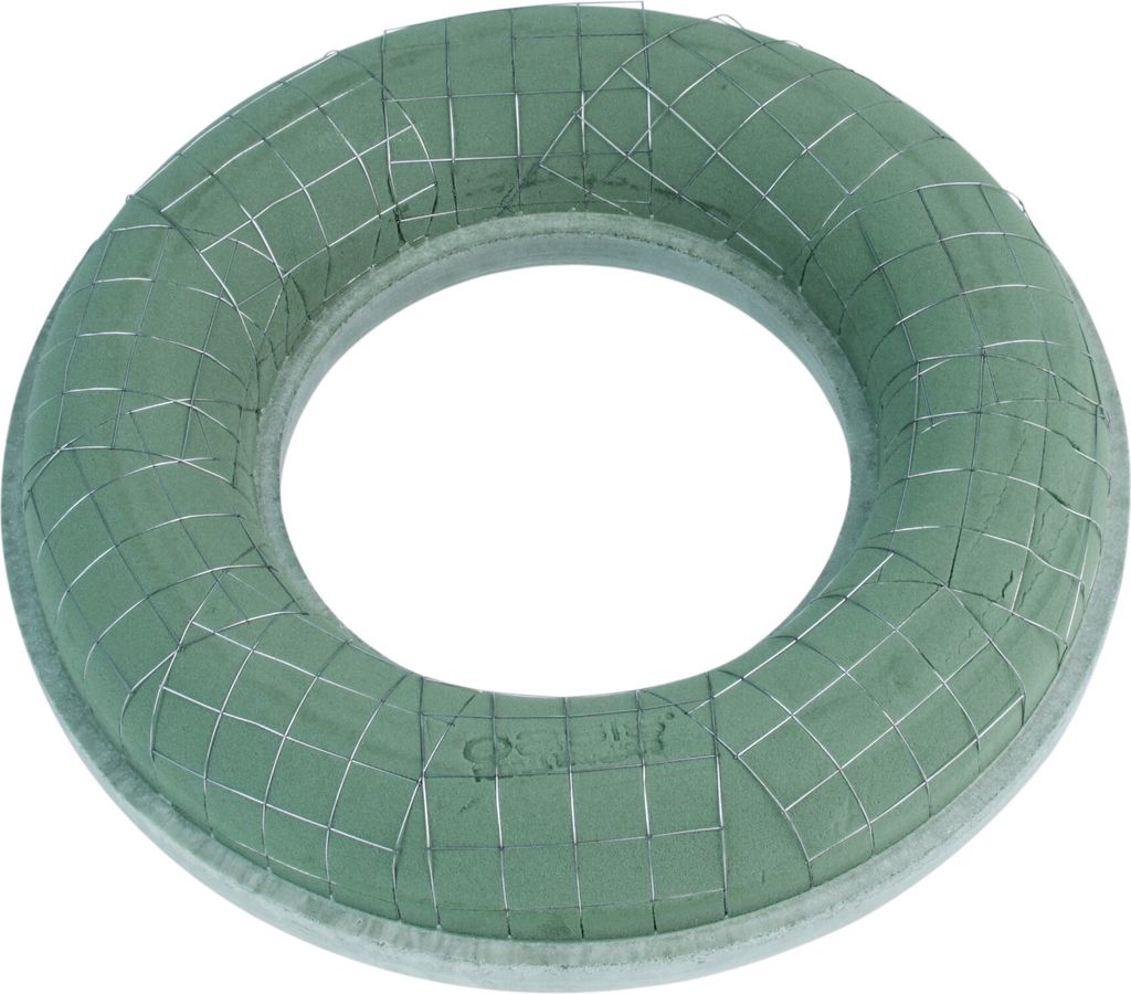 Öko-Freundlicher Steckschaum Ring für Floristik Kranz Grün Ø42cm - Doppelpack, Tischdeko, Gesteckunterlage, 2 Stück